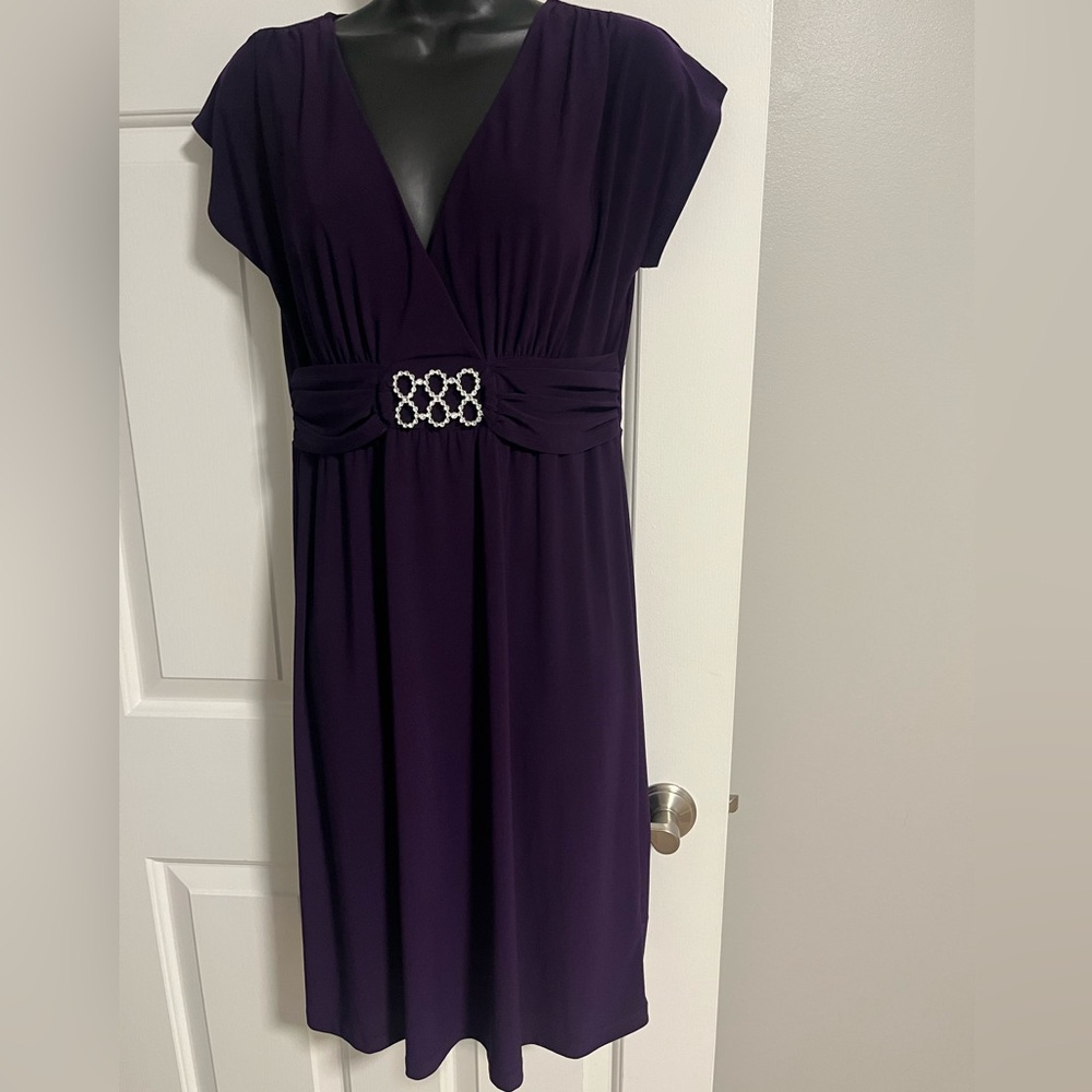 Purple Cocktail Dress with Silver Rhinestones Size Medium